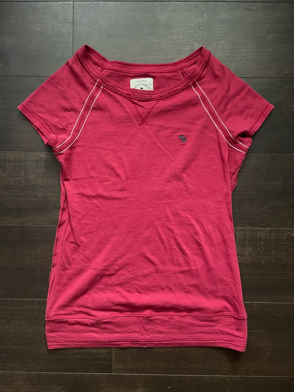 Abercrombie & Fitch Raspberry Short Sleeve Crew Tee